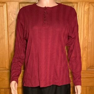 NWOT Vintage Northwest Blue Long Sleeve Henley Top Size M